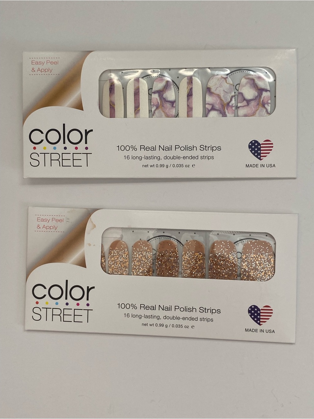 Color Street Nail Polish Strips Set Chateau Marble and Monte Carlo Jackpot